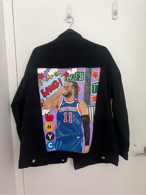 Hand painted Jalen Brunson New York Knicks Denim Jacket